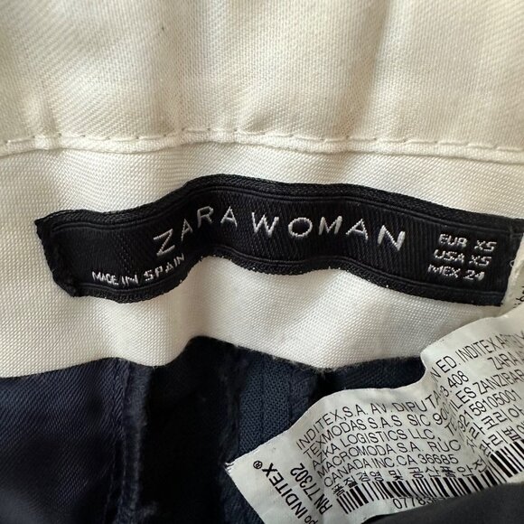 Zara Woman Navy Blue High Waisted Trouser Pant XS - Picture 3 of 5